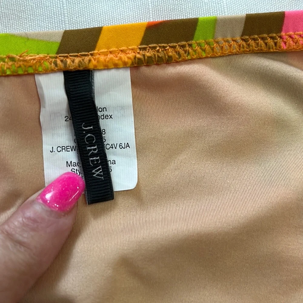 J. Crew Shattered Swirl triangle bikini bright multicolored swimsuit Size XS